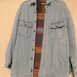 Men’s size L Vintage Wolverine Fleece Lined Denim Shirt